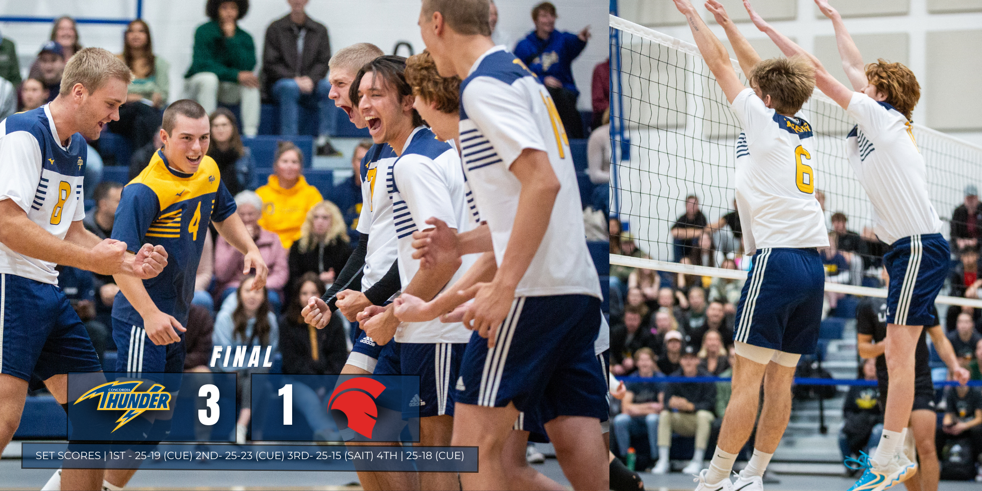 Storming to Success: Thunder Men's Volleyball Team Grabs First Victory of the Season