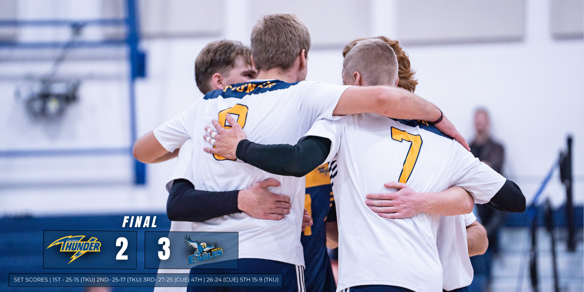 Five-Set Showdown: Thunder Men's Volleyball Pushes The King's University Eagles to the Limit