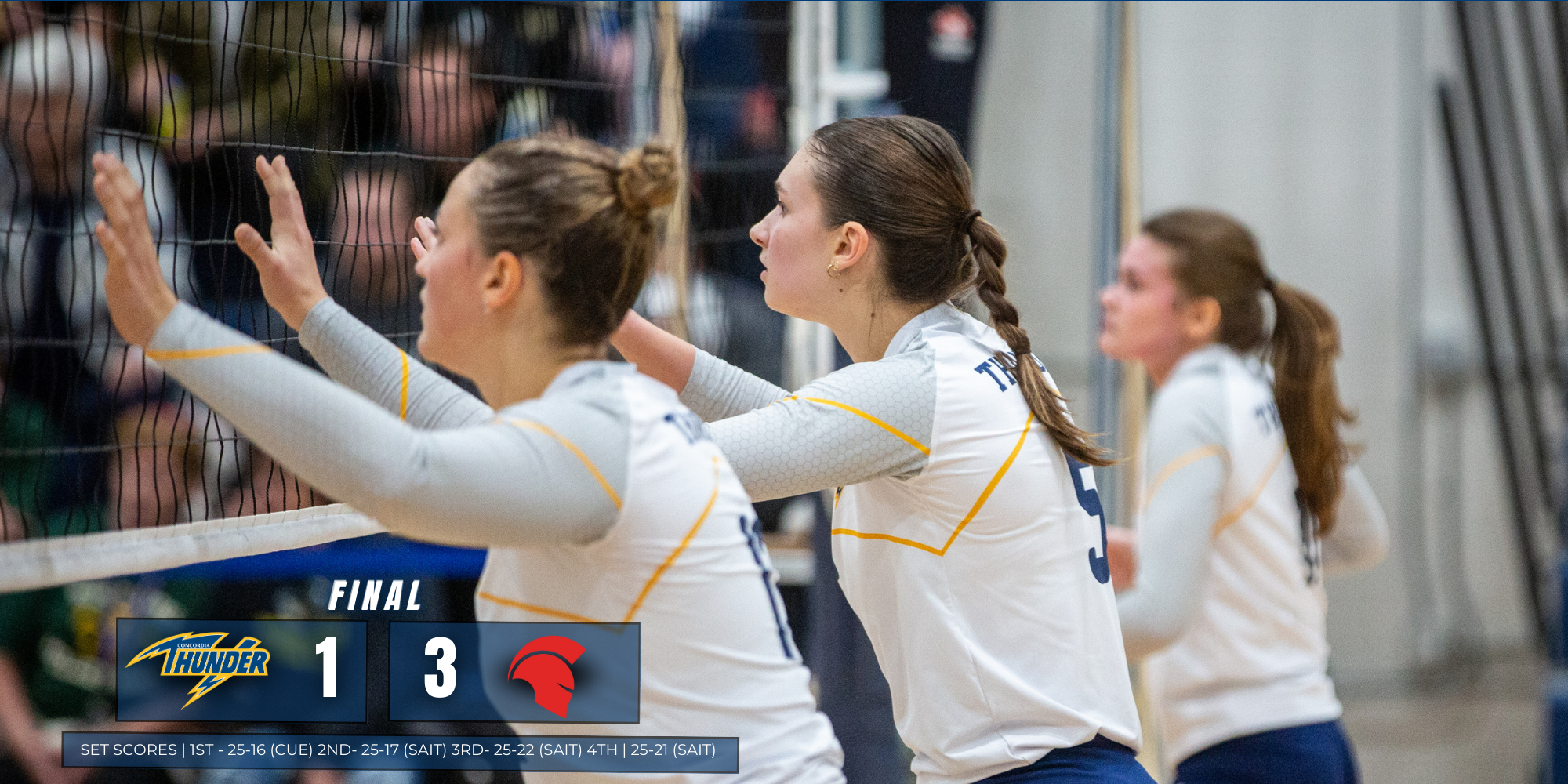 Concordia Thunder Women's Volleyball Fall Short Against SAIT in Four Sets